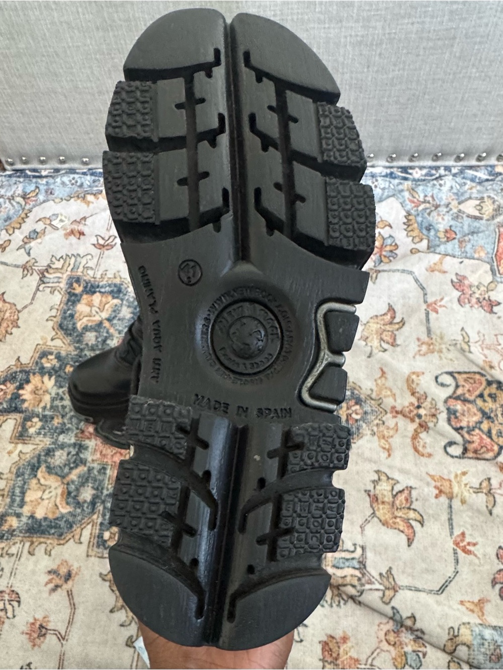 Women’s Black Lace-Up Buckle Combat Boots - Picture 6 of 6